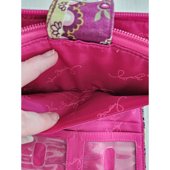 Vera Bradley Very Berry Zip Around Quilted Floral Wallet Twist Lock Retired HTF - Picture 5 of 15